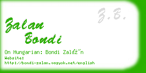 zalan bondi business card